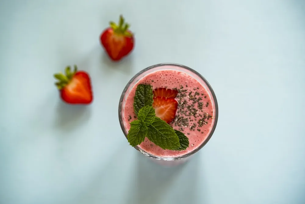 A fresh strawberry smoothie